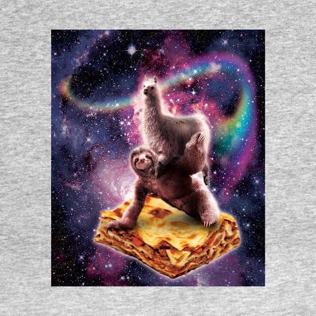 Llama Riding Sloth on Lasagna by Random Galaxy